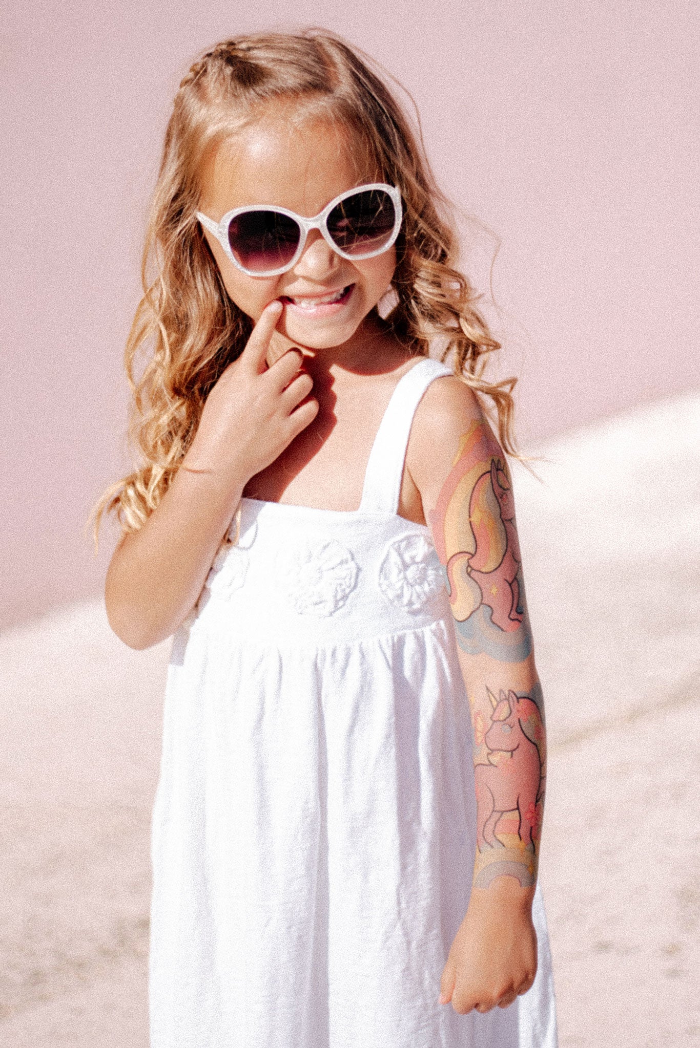 Rainbows and Unicorns Full Sleeve Tattoo - full sleeve girl girls Girly Designs Heart Hearts Live my little pony Rainbow Rainbows temporary tattoo unicorn Unicorns watercolor full sleeve temporary tattoo for kids