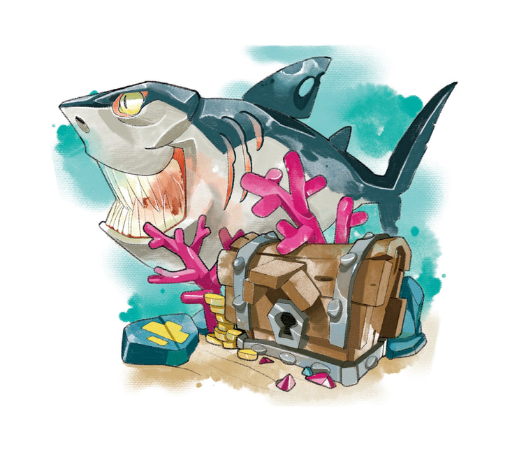 Sharks (lower) - animals boy fish graffiti half sleeve Live lower sleeve nature nautical nautical boy neo-traditional ocean shark Uncl Paul watercolor YGroup_all full sleeve temporary tattoo for kids