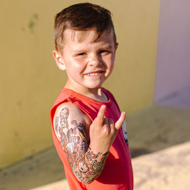 Zombie Outbreak Full Sleeve Tattoo - apocalypse best seller boy Faire full sleeve Halloween horror scary skateboard skater Spray Paint undead Zombie Zombies full sleeve temporary tattoo for kids